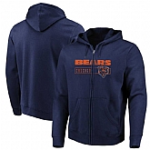 Men's Chicago Bears Majestic Hyper Stack Full Zip Hoodie Navy,baseball caps,new era cap wholesale,wholesale hats